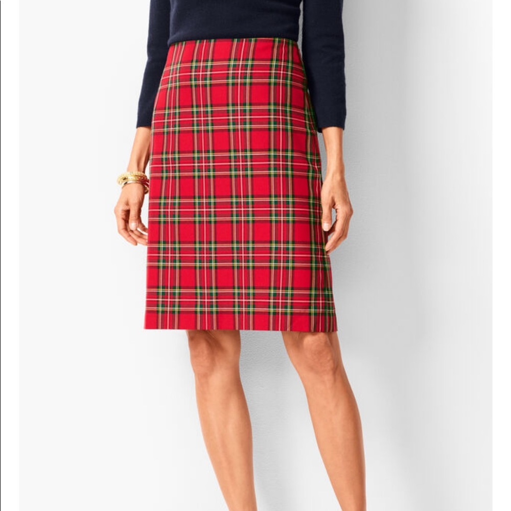 Talbots red plaid skirt, size 12